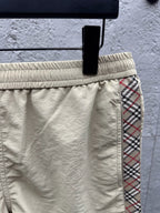 Cream Cotton Embroidered Drawstring - Men's