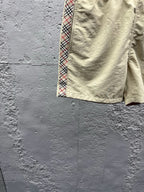 Cream Cotton Embroidered Drawstring - Men's