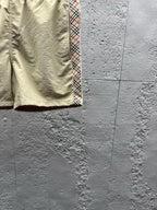 Cream Cotton Embroidered Drawstring - Men's