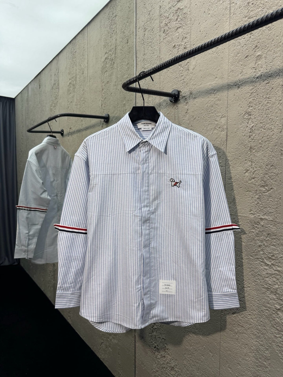 White Cotton Contrast Trim Long-Sleeve - Men's