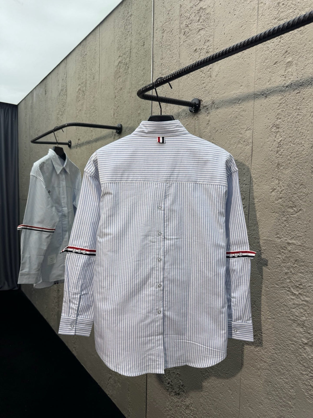 White Cotton Contrast Trim Long-Sleeve - Men's