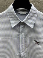 White Cotton Contrast Trim Long-Sleeve - Men's