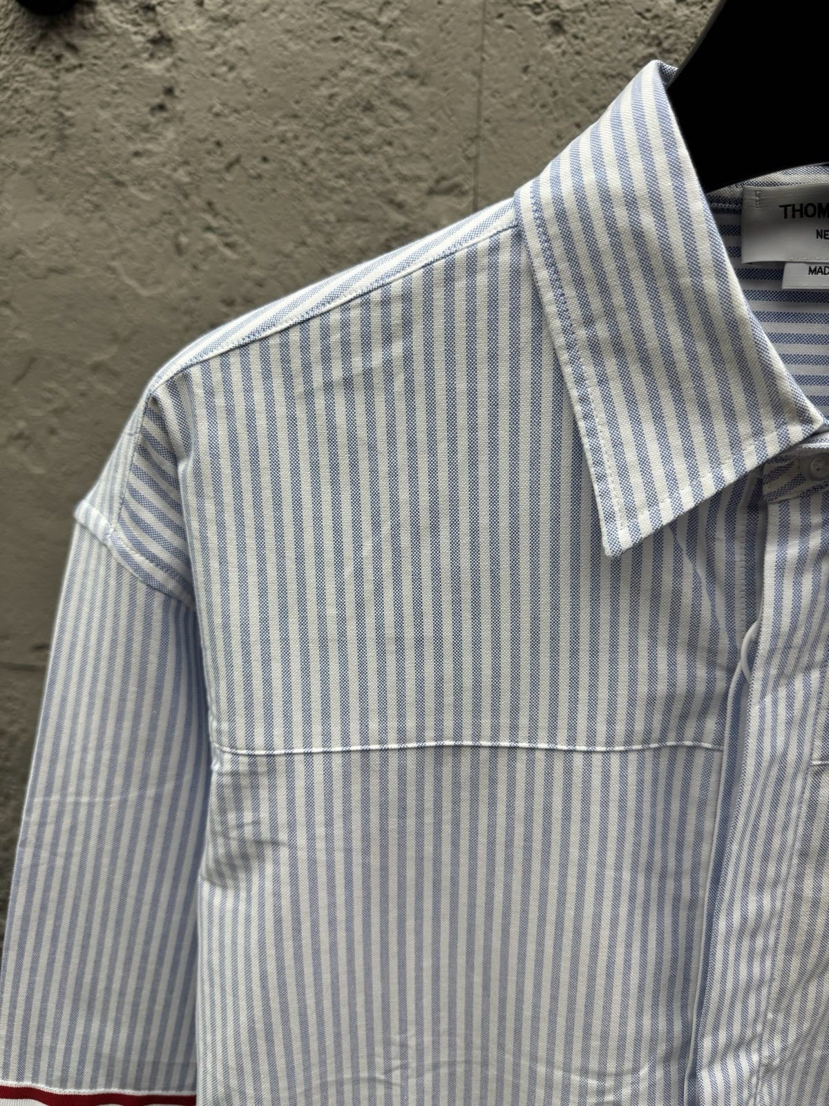 White Cotton Contrast Trim Long-Sleeve - Men's