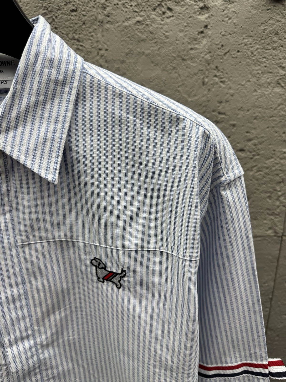 White Cotton Contrast Trim Long-Sleeve - Men's