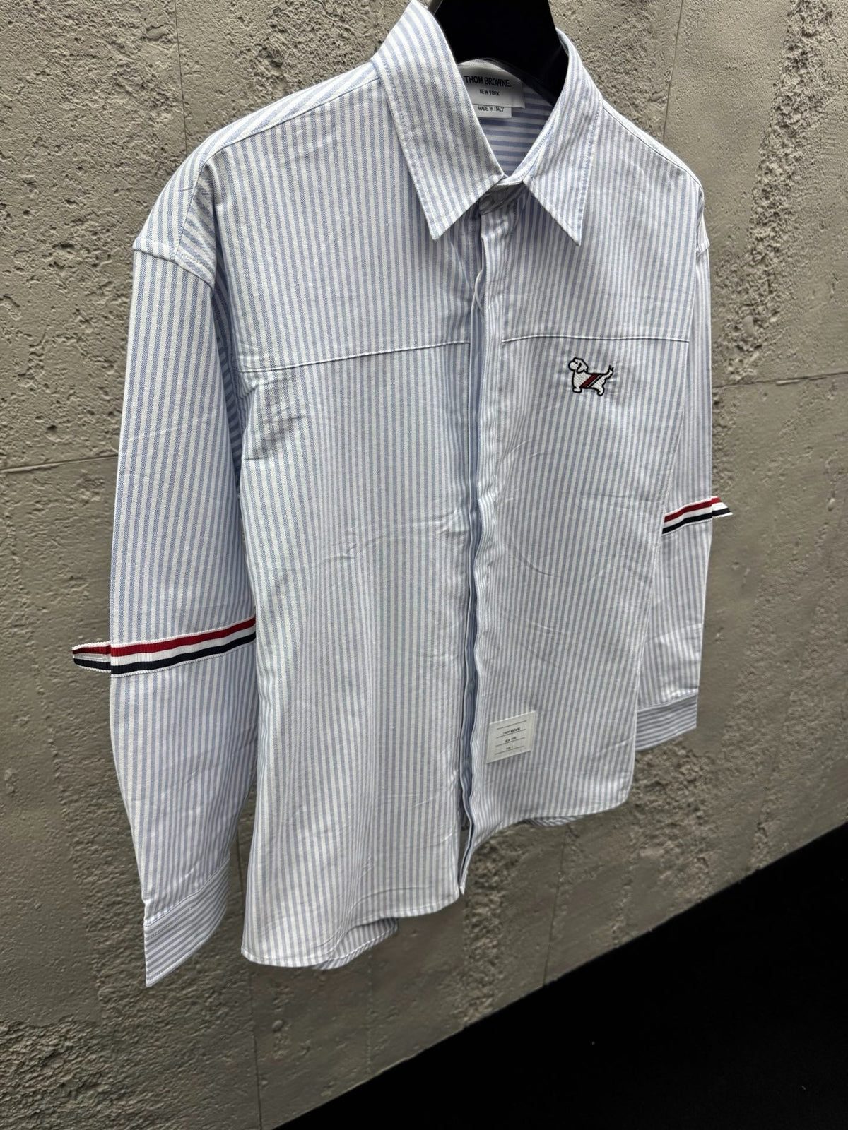 White Cotton Contrast Trim Long-Sleeve - Men's