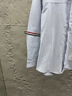 White Cotton Contrast Trim Long-Sleeve - Men's