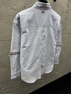 White Cotton Contrast Trim Long-Sleeve - Men's