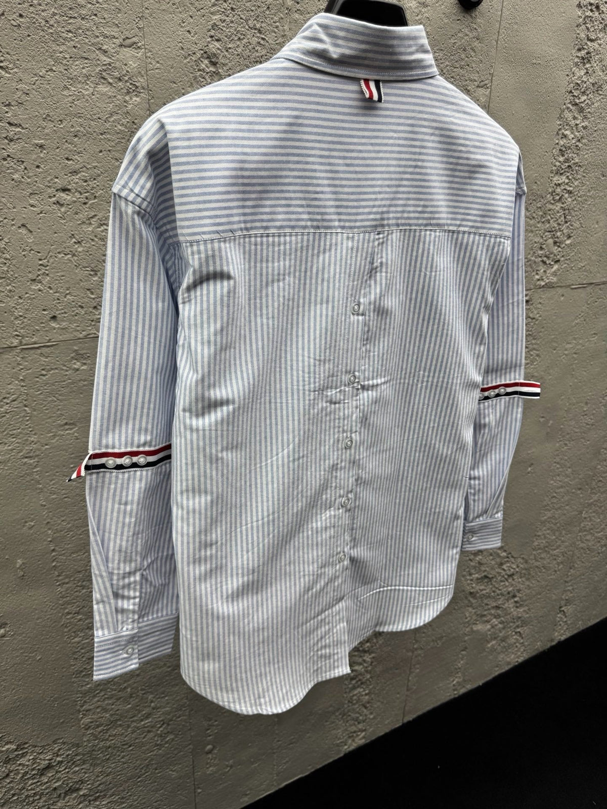 White Cotton Contrast Trim Long-Sleeve - Men's
