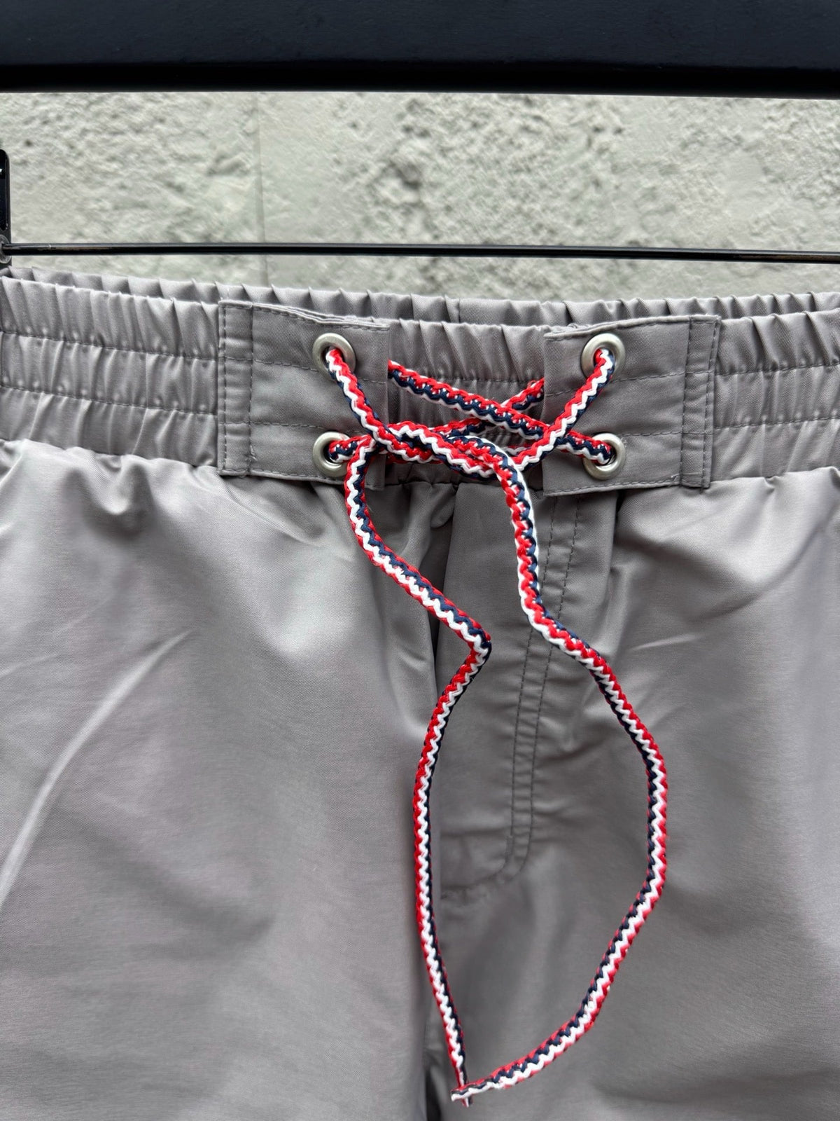 Grey Cotton Bar Stripe Drawstring - Men's