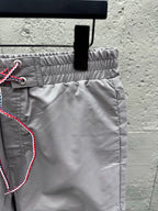 Grey Cotton Bar Stripe Drawstring - Men's