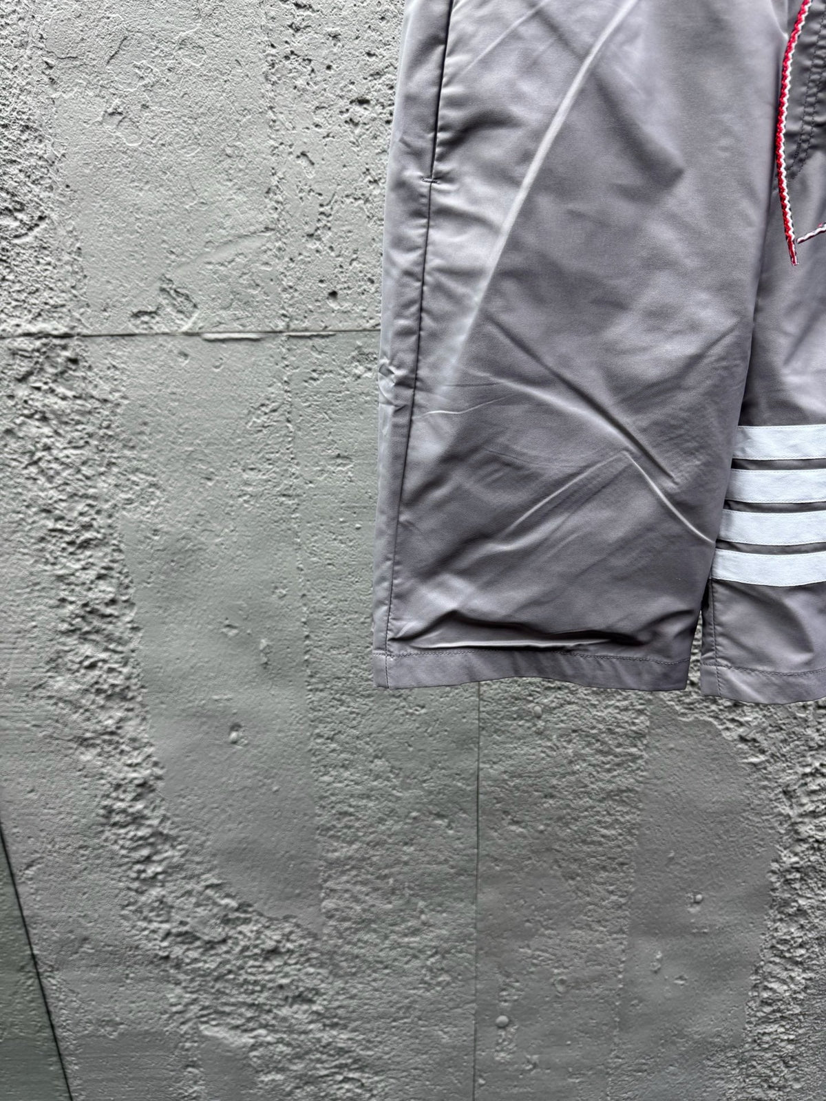 Grey Cotton Bar Stripe Drawstring - Men's