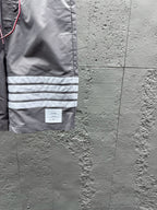 Grey Cotton Bar Stripe Drawstring - Men's