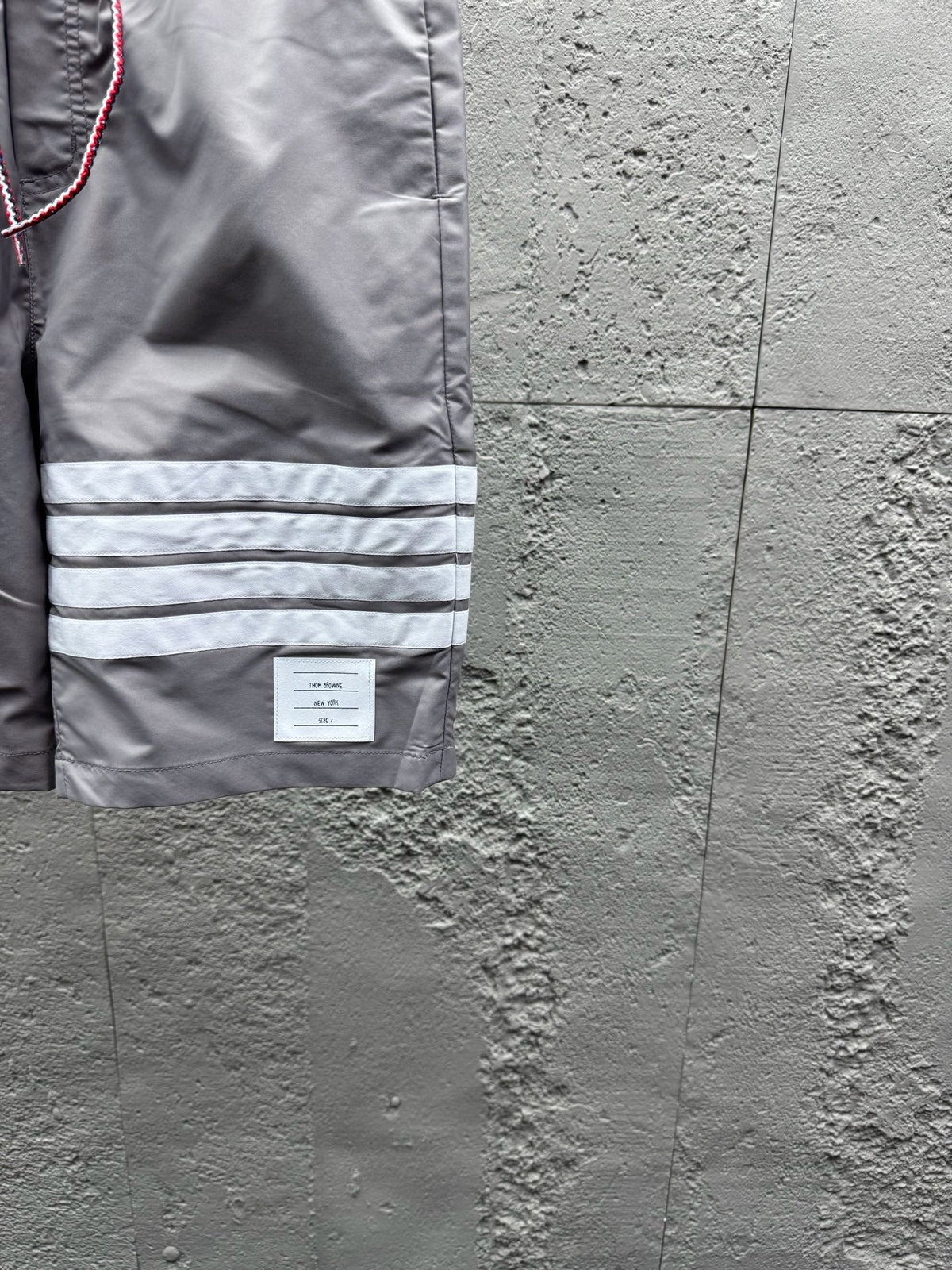 Grey Cotton Bar Stripe Drawstring - Men's