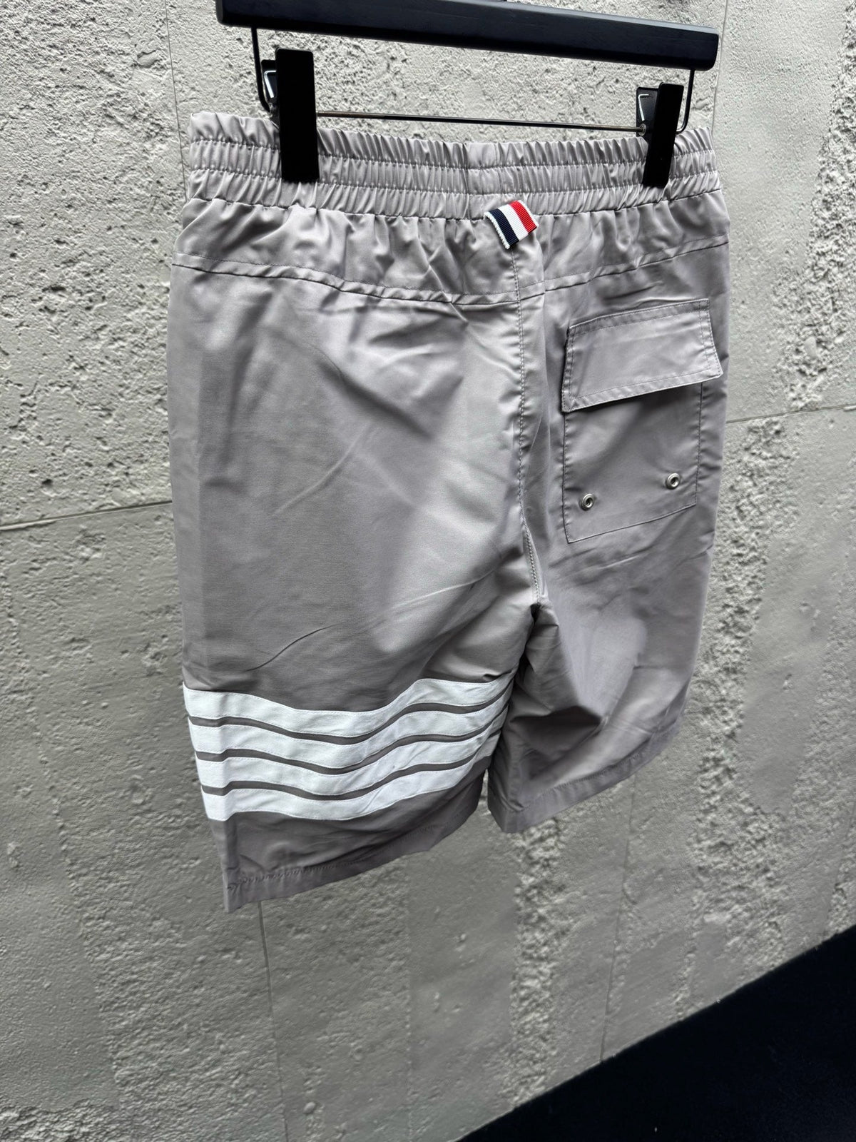 Grey Cotton Bar Stripe Drawstring - Men's