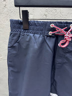 Grey Cotton Bar Stripe Drawstring - Men's
