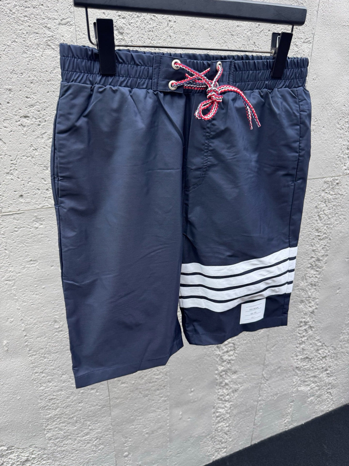 Grey Cotton Bar Stripe Drawstring - Men's