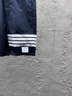Grey Cotton Bar Stripe Drawstring - Men's