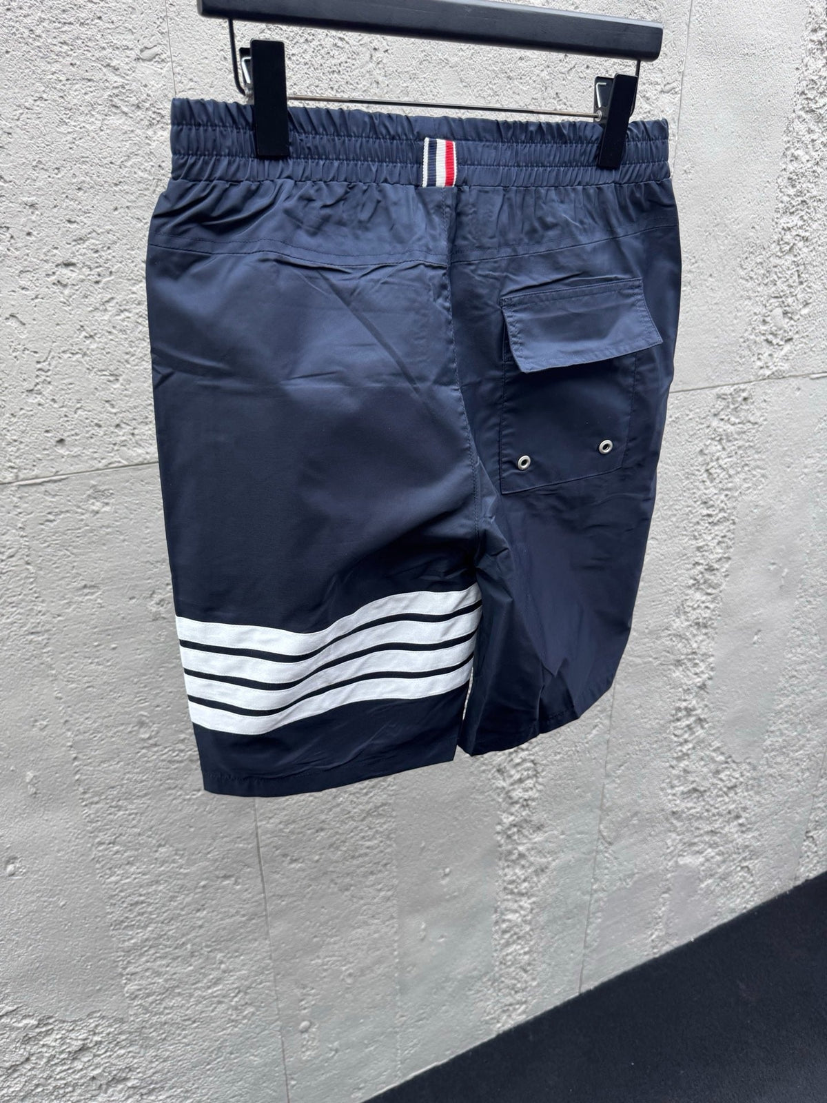 Grey Cotton Bar Stripe Drawstring - Men's