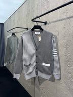 4-Bar Striped Cardigan - Men's