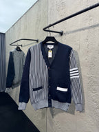 4-Bar Striped Cardigan - Men's