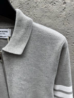 4-Bar Zip Cardigan Navy - Men's