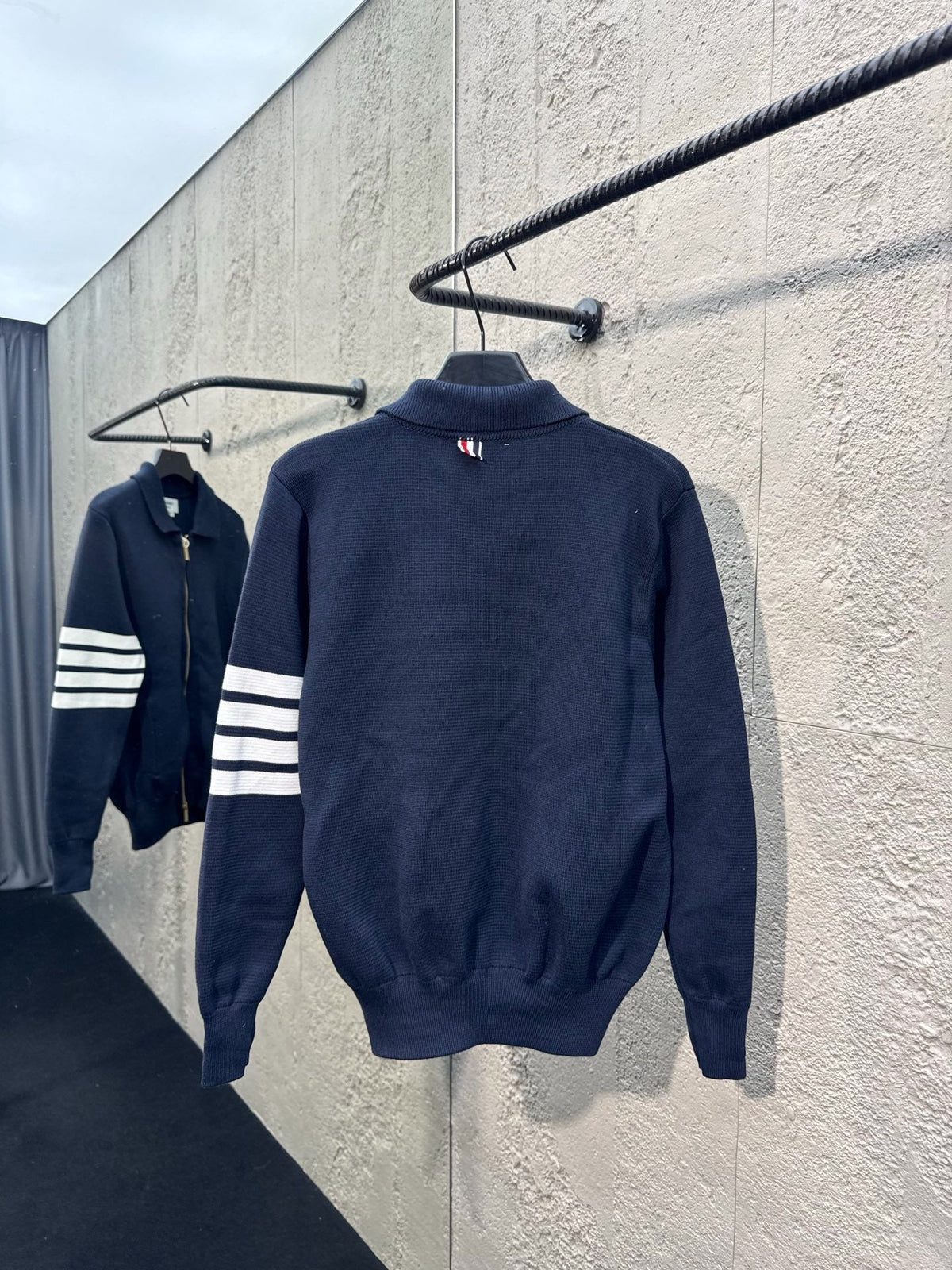 4-Bar Zip Cardigan Navy - Men's