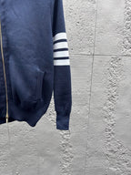 4-Bar Zip Cardigan Navy - Men's