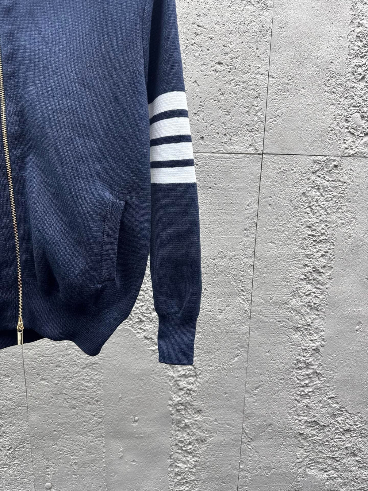 4-Bar Zip Cardigan Navy - Men's