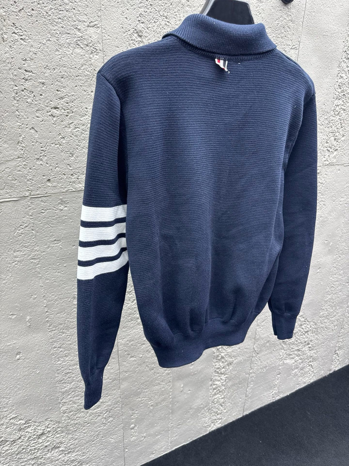 4-Bar Zip Cardigan Navy - Men's