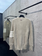 4-Bar Chunky Cardigan Grey - Men's