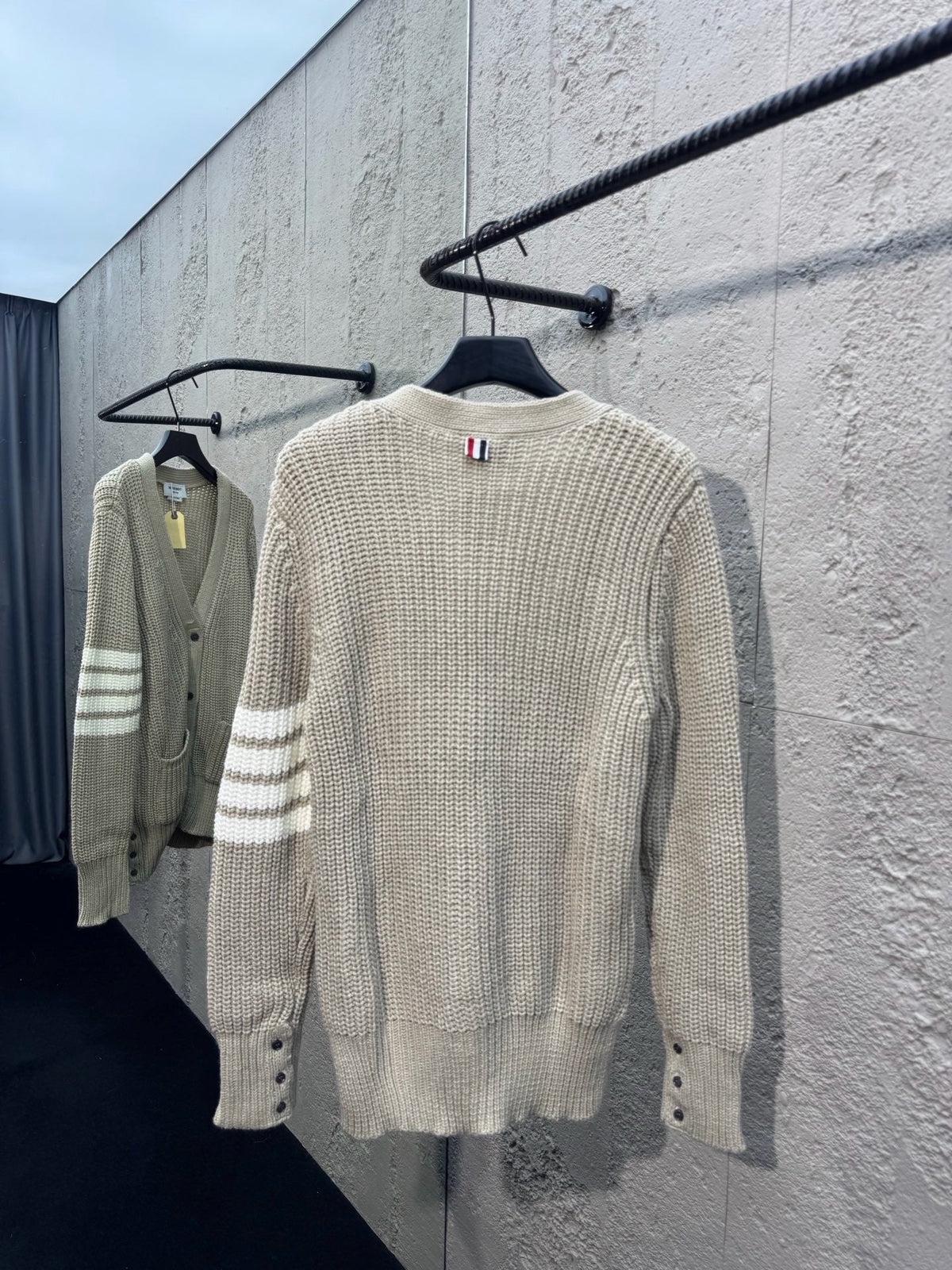 4-Bar Chunky Cardigan Grey - Men's
