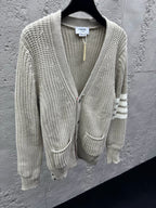 4-Bar Chunky Cardigan Grey - Men's