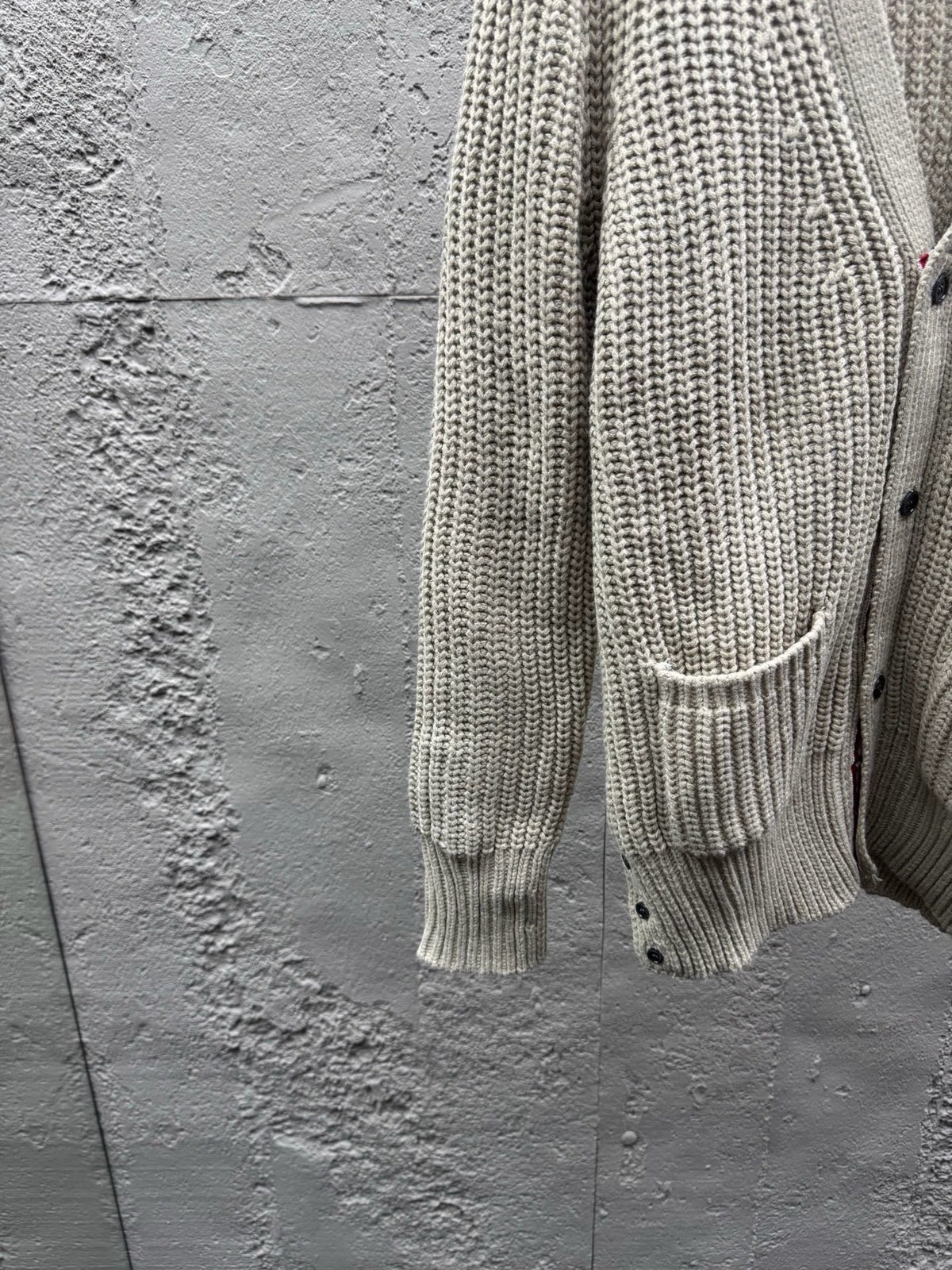 4-Bar Chunky Cardigan Grey - Men's
