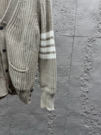4-Bar Chunky Cardigan Grey - Men's