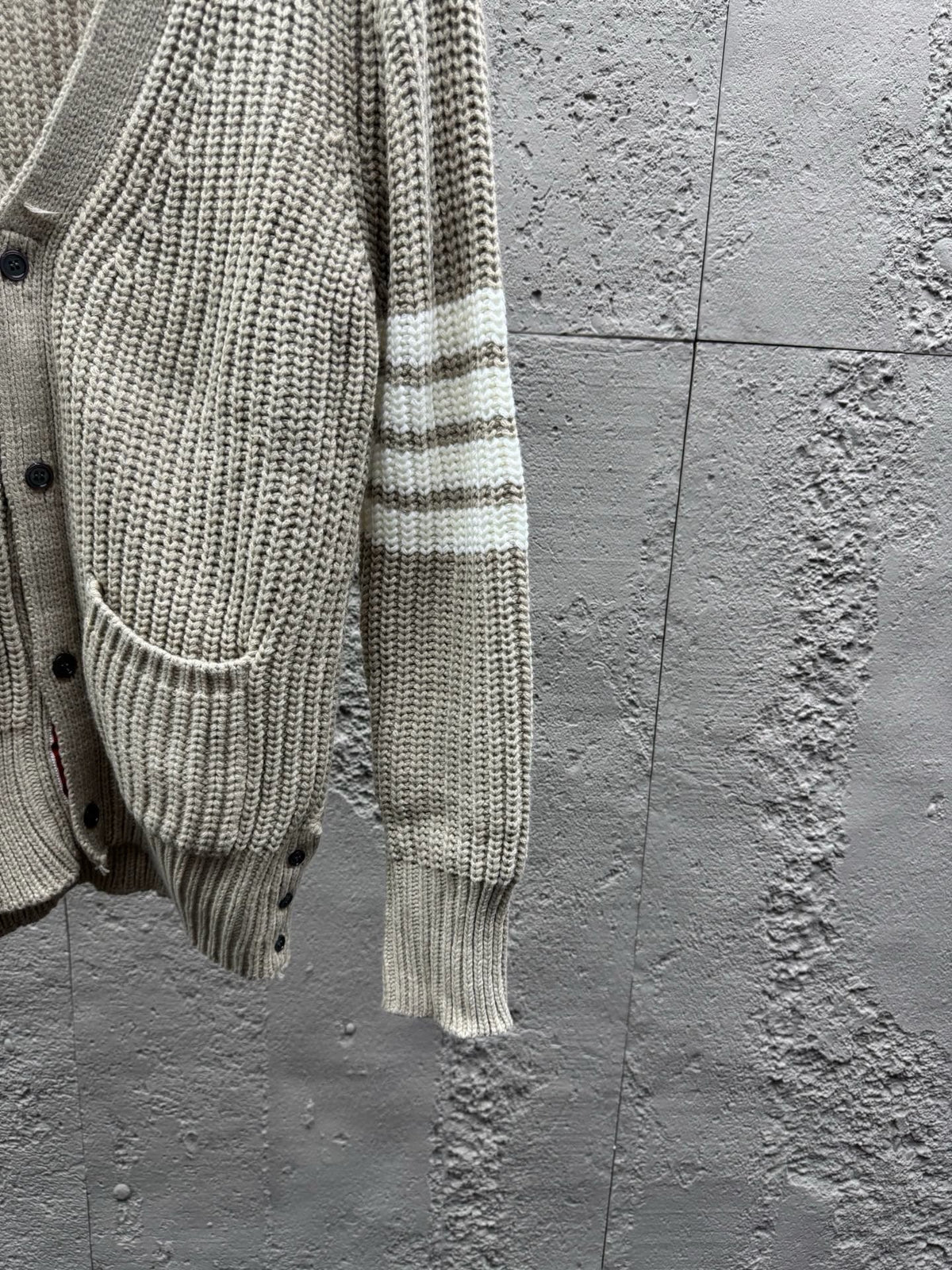 4-Bar Chunky Cardigan Grey - Men's