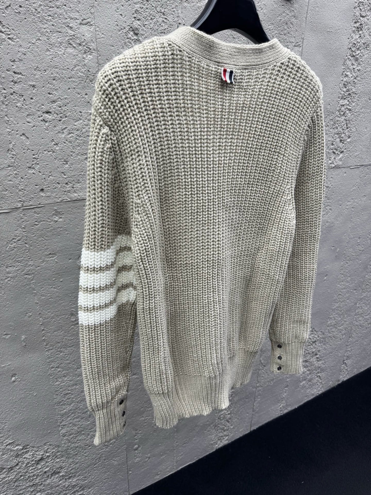 4-Bar Chunky Cardigan Grey - Men's