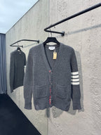4-Bar Chunky Cardigan Grey - Men's