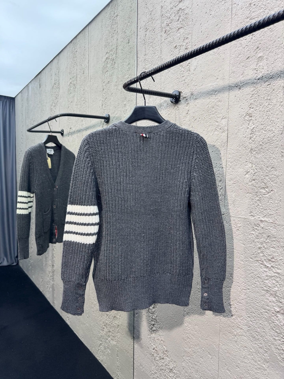 4-Bar Chunky Cardigan Grey - Men's