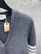 4-Bar Chunky Cardigan Grey - Men's