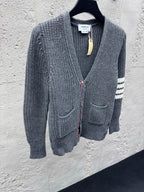 4-Bar Chunky Cardigan Grey - Men's