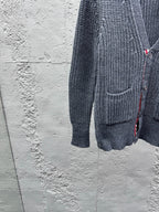 4-Bar Chunky Cardigan Grey - Men's