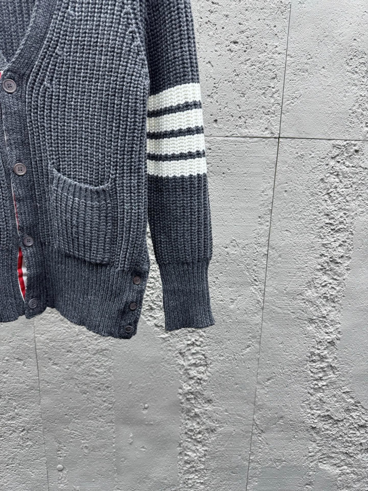 4-Bar Chunky Cardigan Grey - Men's