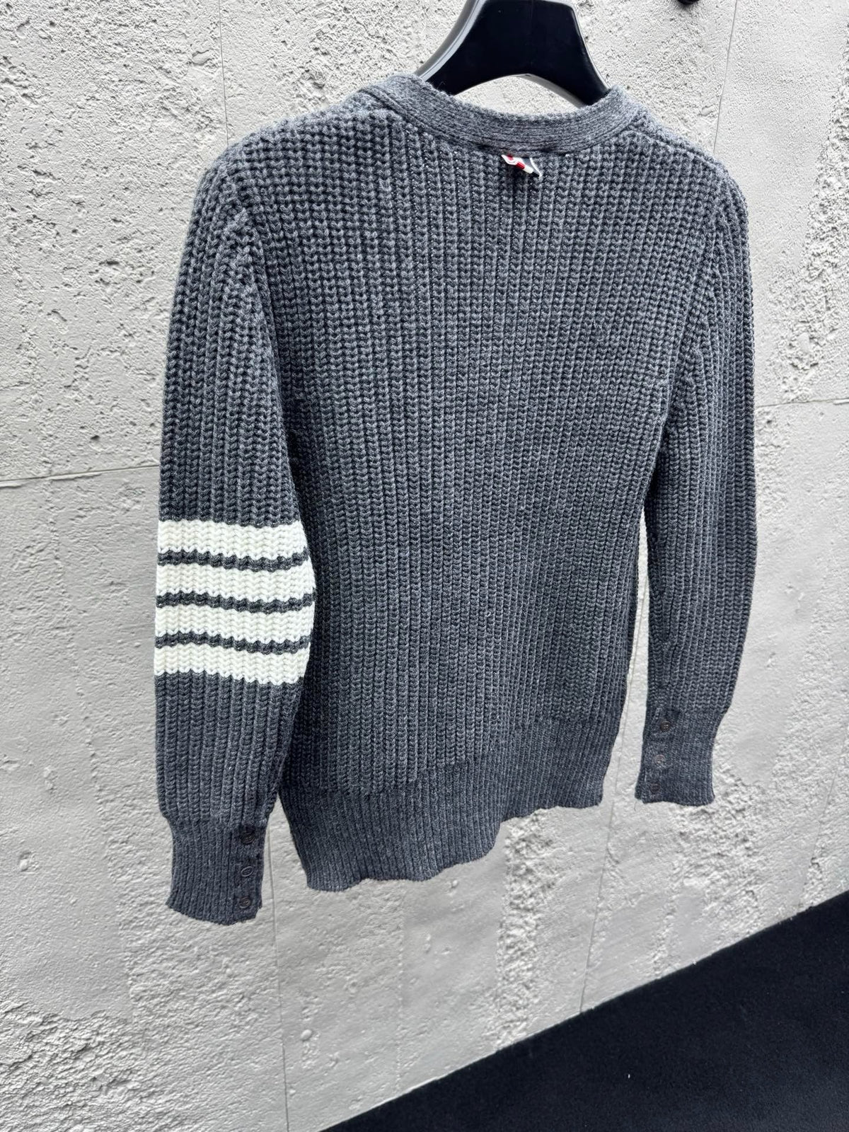 4-Bar Chunky Cardigan Grey - Men's