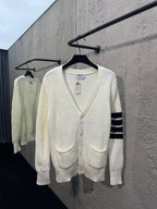 4-Bar Chunky Cardigan Grey - Men's