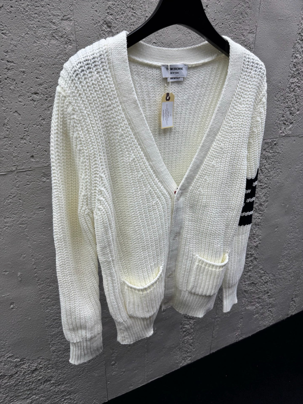 4-Bar Chunky Cardigan Grey - Men's