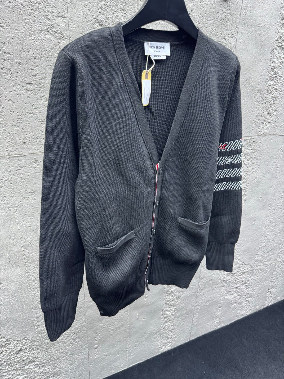 4-Bar Cardigan Charcoal - Men's
