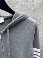 Navy Cotton Bar Stripe Zip-Through - Men's