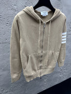 Navy Cotton Bar Stripe Zip-Through - Men's