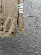 Navy Cotton Bar Stripe Zip-Through - Men's
