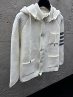 4-Bar Hooded Cardigan Navy - Men's